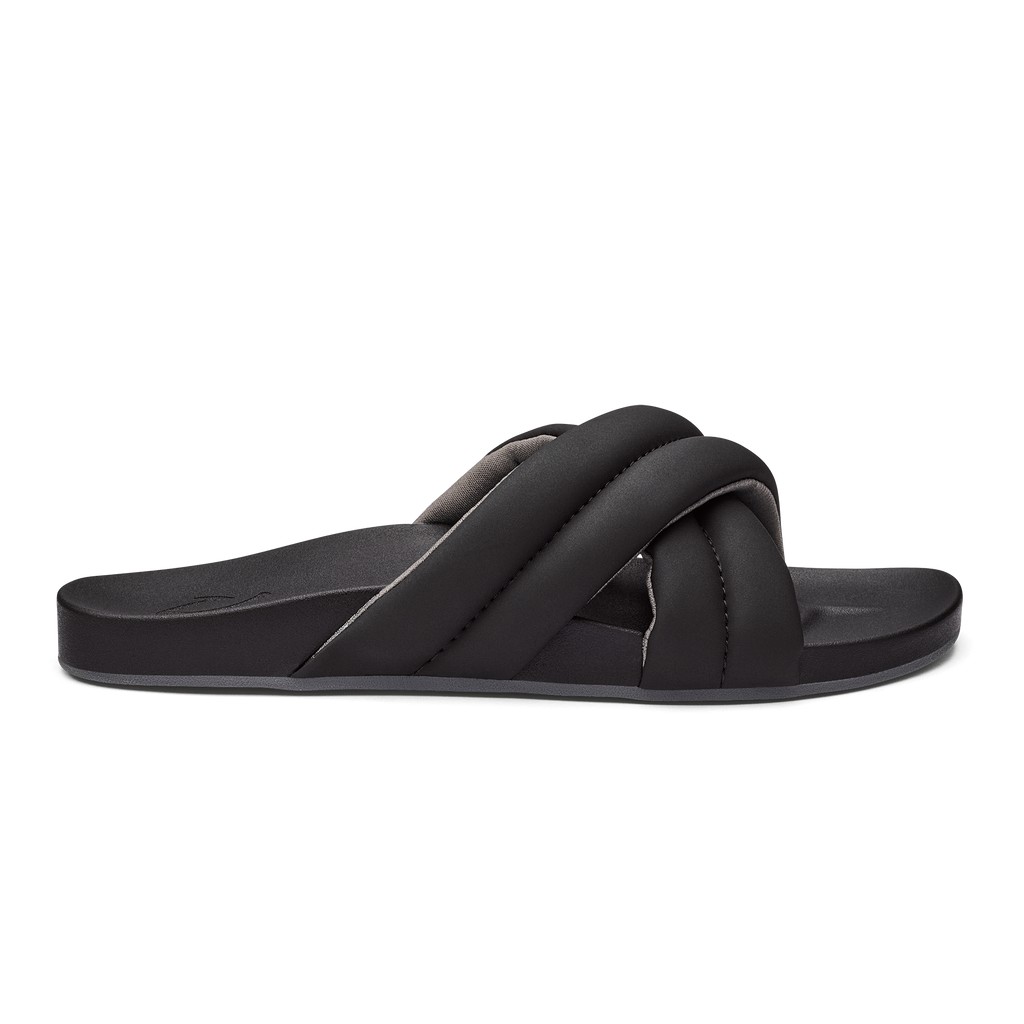 Olukai Badelatschen Damen - Hila Puffy Schwarz - 92340UFJY